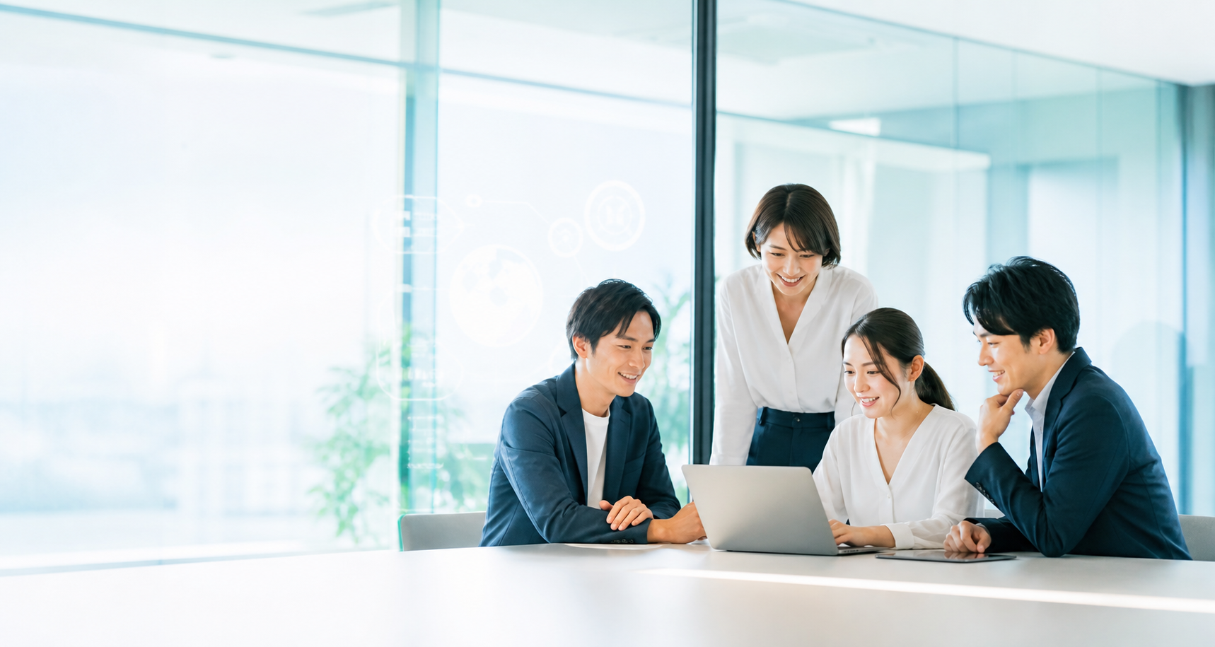 会議室で対話するビジネスチーム